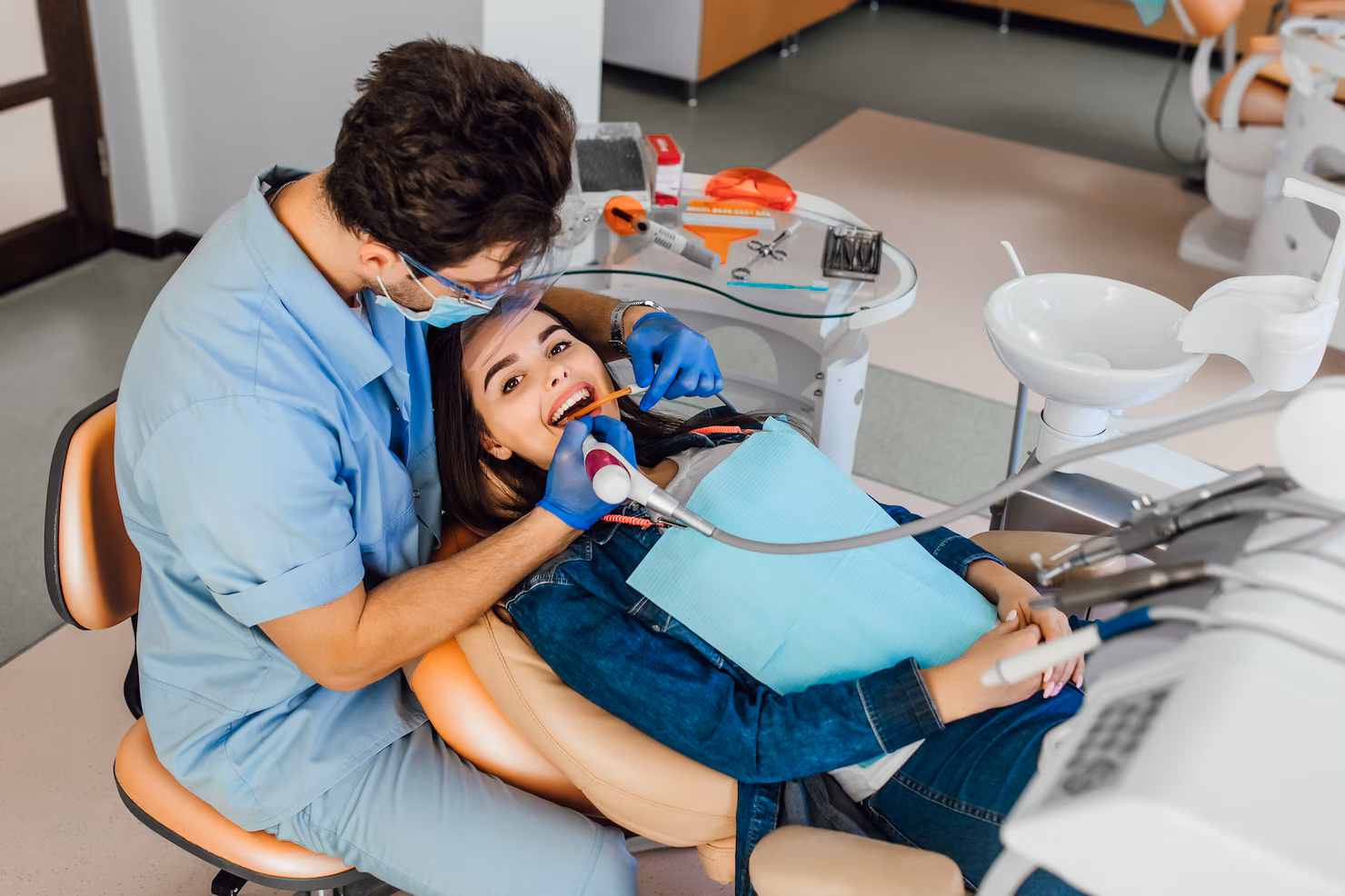 Dentist examining patient during routine dental visit in Hanamkonda